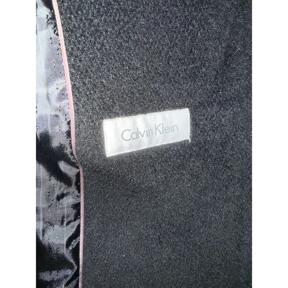 Calvin Klein Wool Angora Gray Belted Coat Petite City Gear P14 - Picture 7 of 8